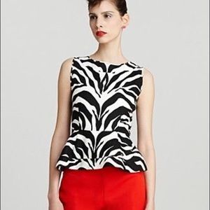 💥KATE SPADE Randi Zebra Animal Print Peplum Top